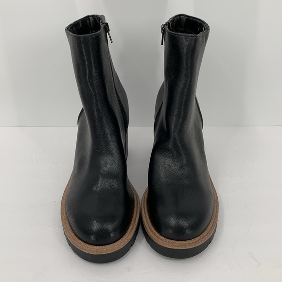 MIA Nathan Moto chunky ankle boot black platform lug shoe vegan zipper 9.5 - Picture 3 of 5